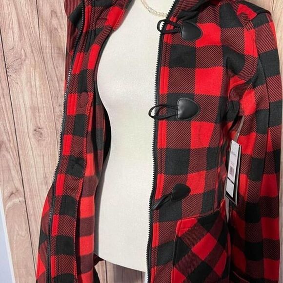 NWT Big Chill Checkered Womens Jacket Red and Black Sz Small - Picture 8 of 9